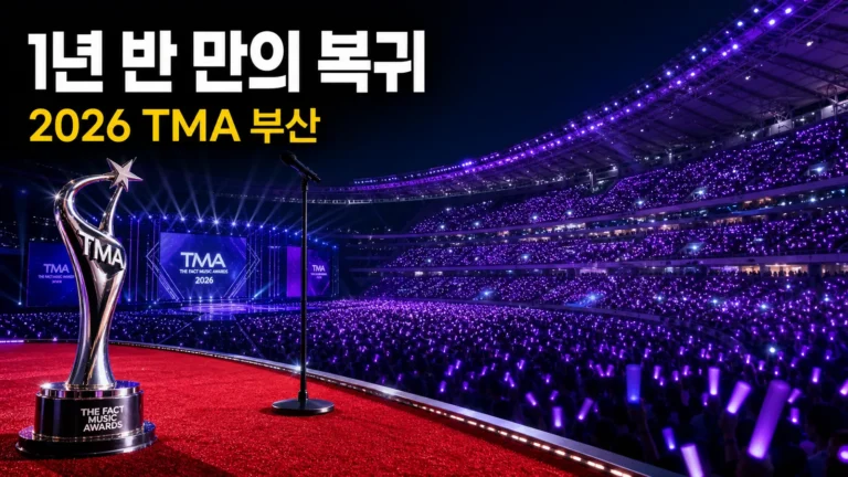 김수현 국내 무대 1년 반 만 복귀, 2026 TMA 부산 현장 완전 정리의 핵심 내용을 보여주는 가로형 대표 이미지