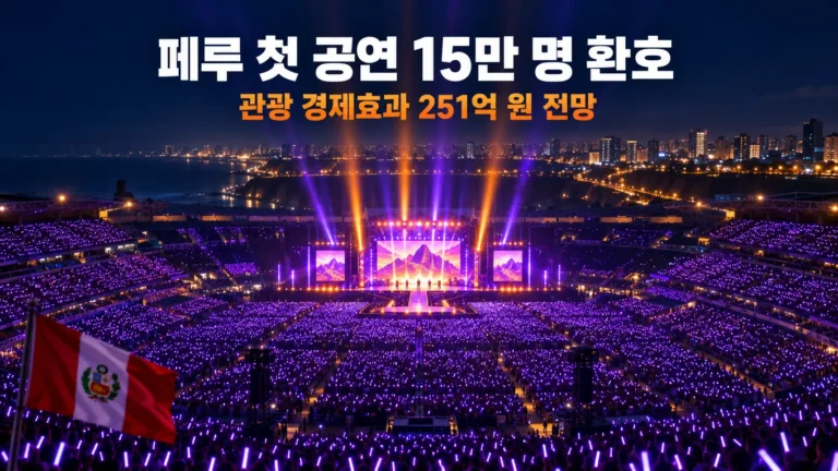 BTS 페루 공연 15만명 환호, 251억 관광 경제효과 전망까지 총정리의 핵심 내용을 보여주는 가로형 대표 이미지