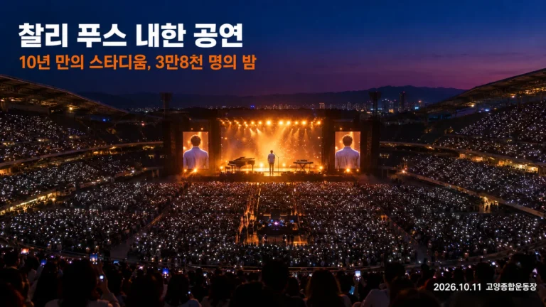 찰리 푸스 내한 공연, 10년 만에 스타디움 입성…3만8천 명과 울컥한 밤의 핵심 내용을 보여주는 가로형 대표 이미지