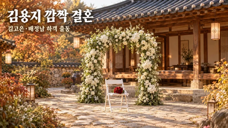 김용지 깜짝 결혼, 김고은·배정남이 하객으로 함께한 한옥 웨딩의 핵심 내용을 보여주는 가로형 대표 이미지