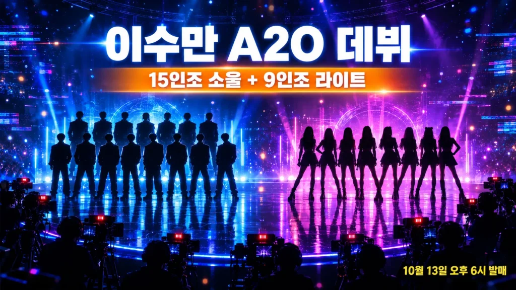 이수만 A2O 데뷔, 15인조 보이그룹과 9인조 걸그룹으로 3년 만에 돌아오다의 핵심 내용을 보여주는 가로형 대표 이미지