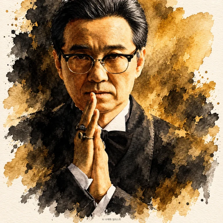 거장항준 홍보 포스터의 장항준 인물 사진을 원본으로 가공한 AI 수채화 일러스트
