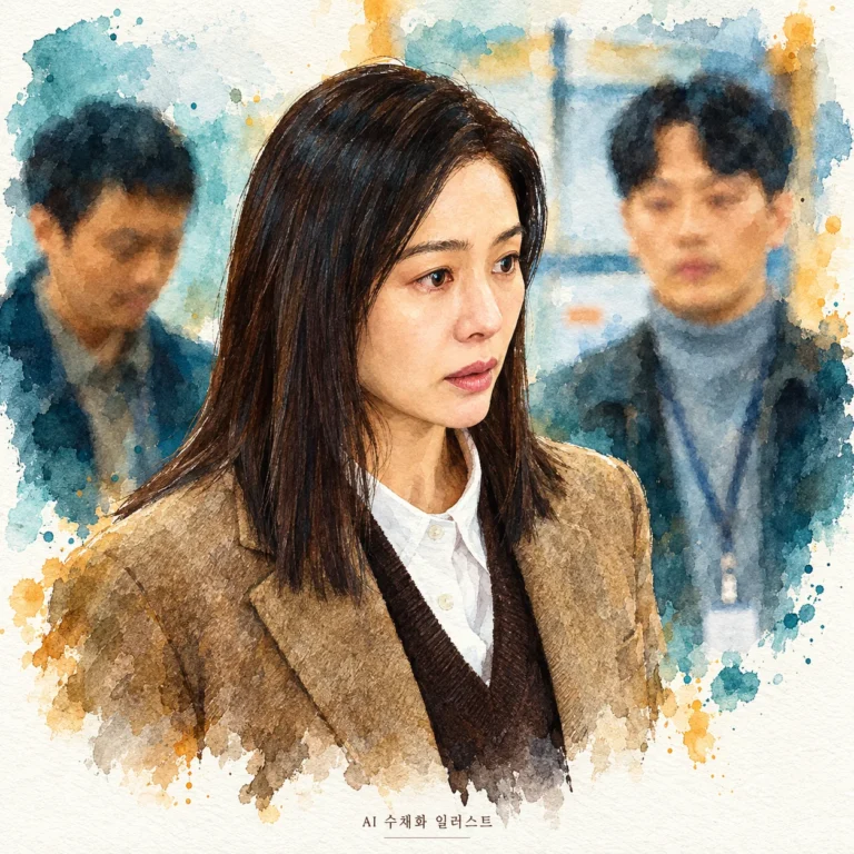 실낙원 공개 스틸의 김현주를 원본으로 가공한 AI 수채화 일러스트