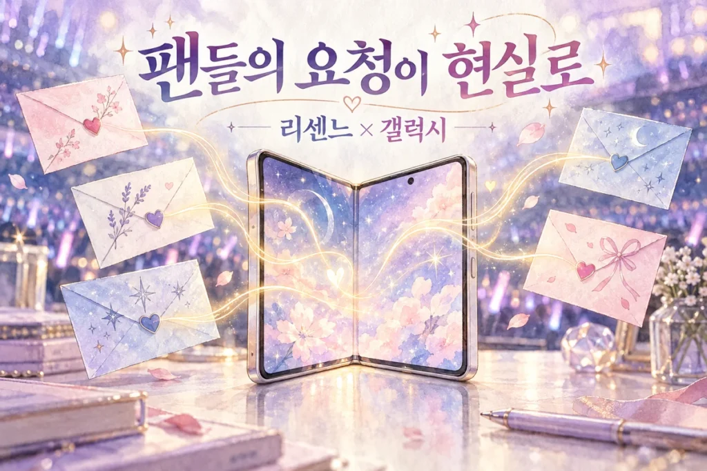 “갤럭시 모델로 써달라” 팬들 외치더니…리센느, 삼성 폴드8 캠페인으로 답했다 · 설명용 일러스트