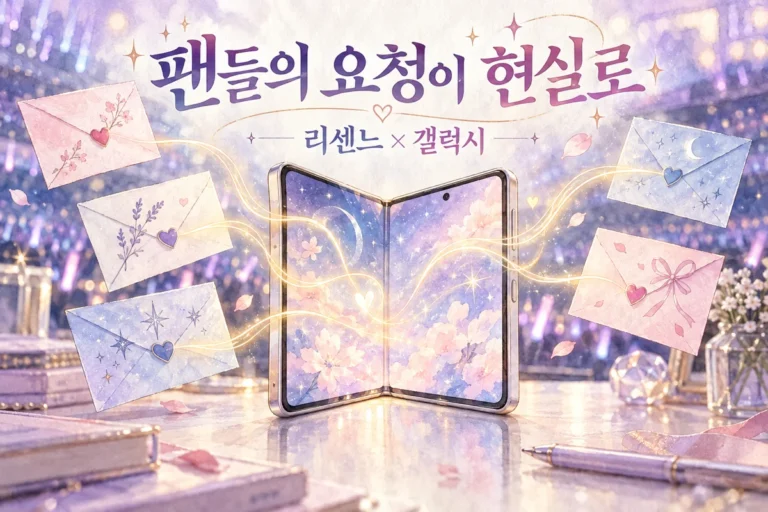 “갤럭시 모델로 써달라” 팬들 외치더니…리센느, 삼성 폴드8 캠페인으로 답했다 · 설명용 일러스트